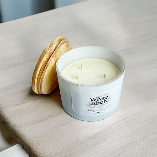Smoked Woody Pine White Birch Triple Wick Candle