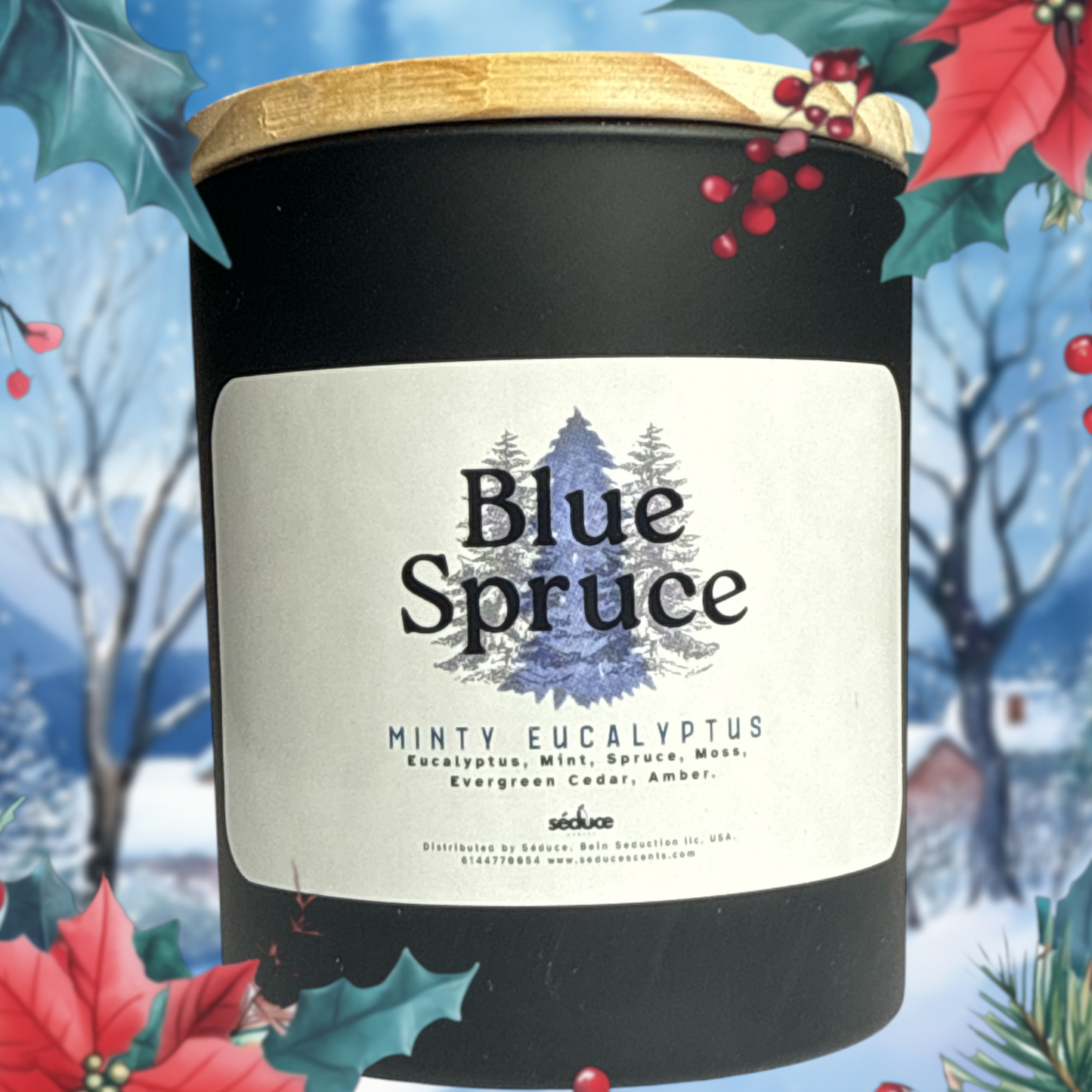 Minty Eucalyptus Blue Spruce Single Wick Candle