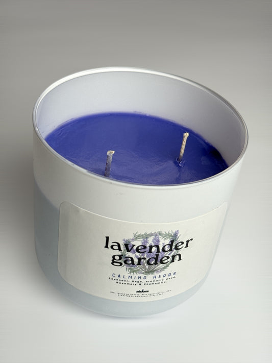 Calming Herbs Lavender Garden Double Wick Candle