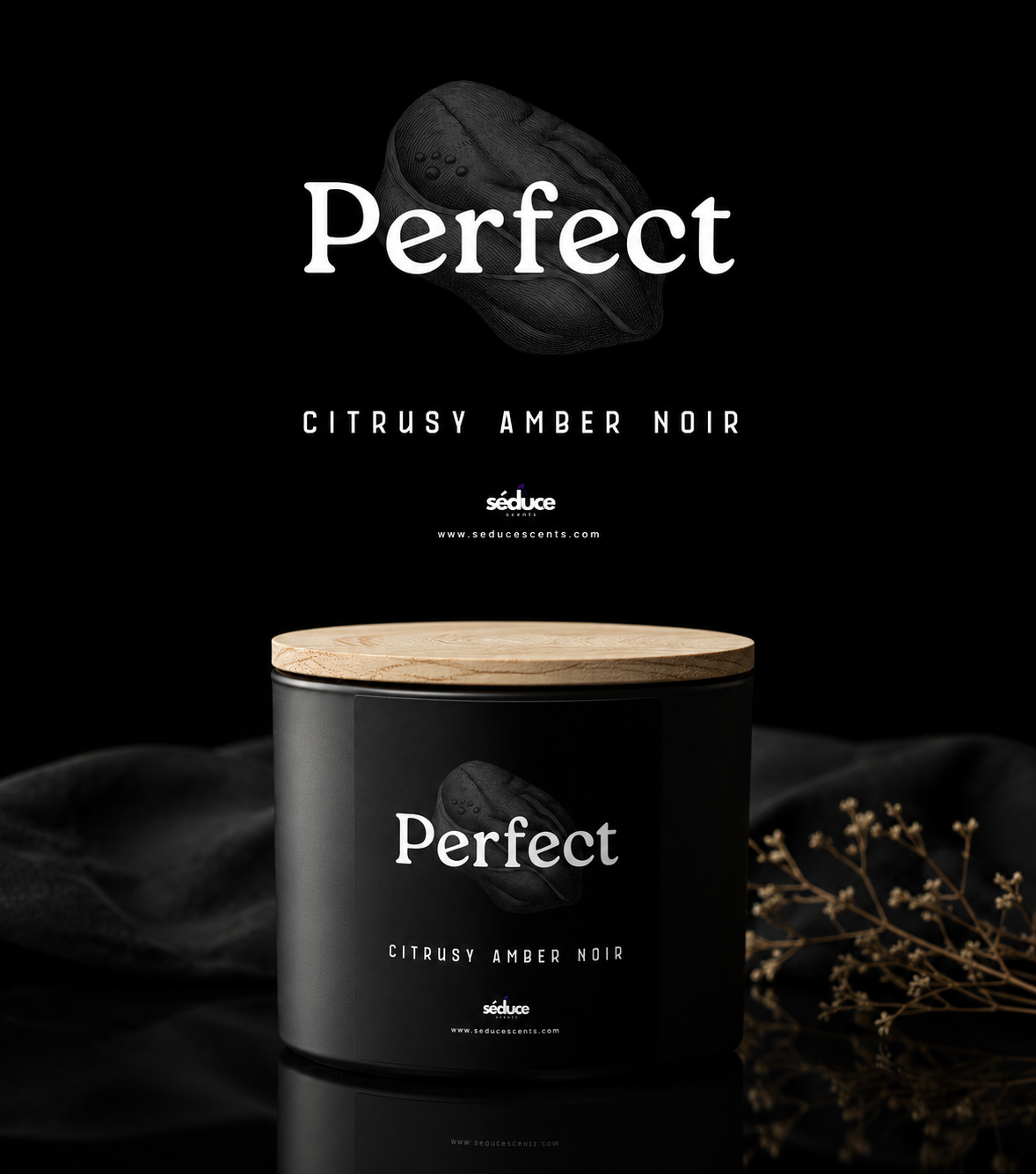 Perfect – Citrusy Amber Noir | Double Wick Candle