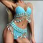Blue Fringe Swimsuit